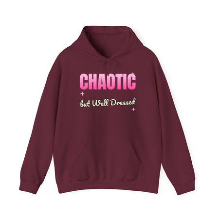 Chaotic but Well Dressed Funny Hoodie | Retro Graphic Hooded Sweatshirt | Sarcastic Gift