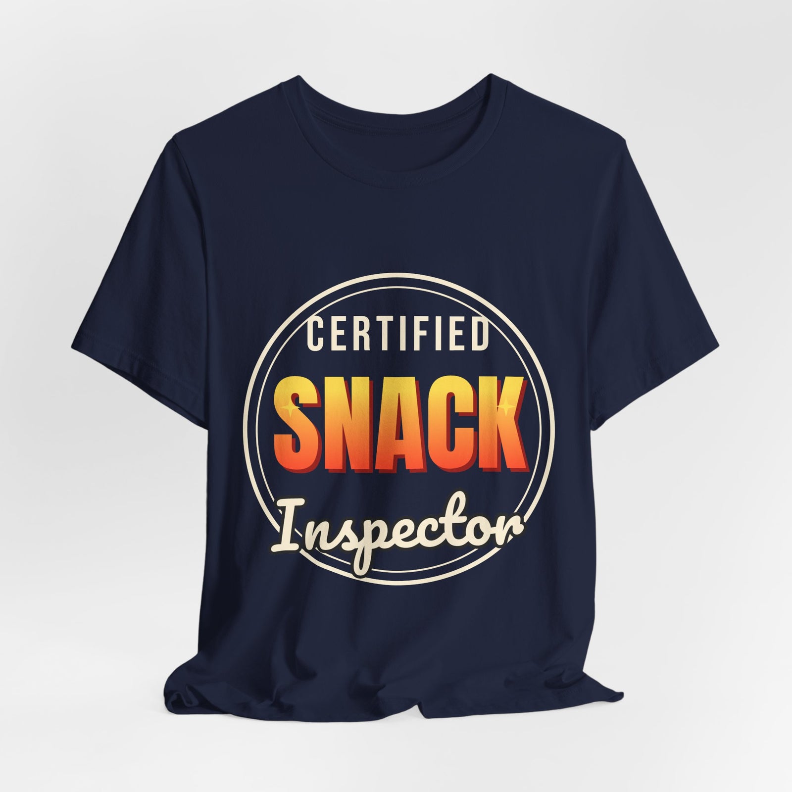 Certified Snack Inspector Funny T-Shirt | Retro Graphic Tee | Sarcastic Gift