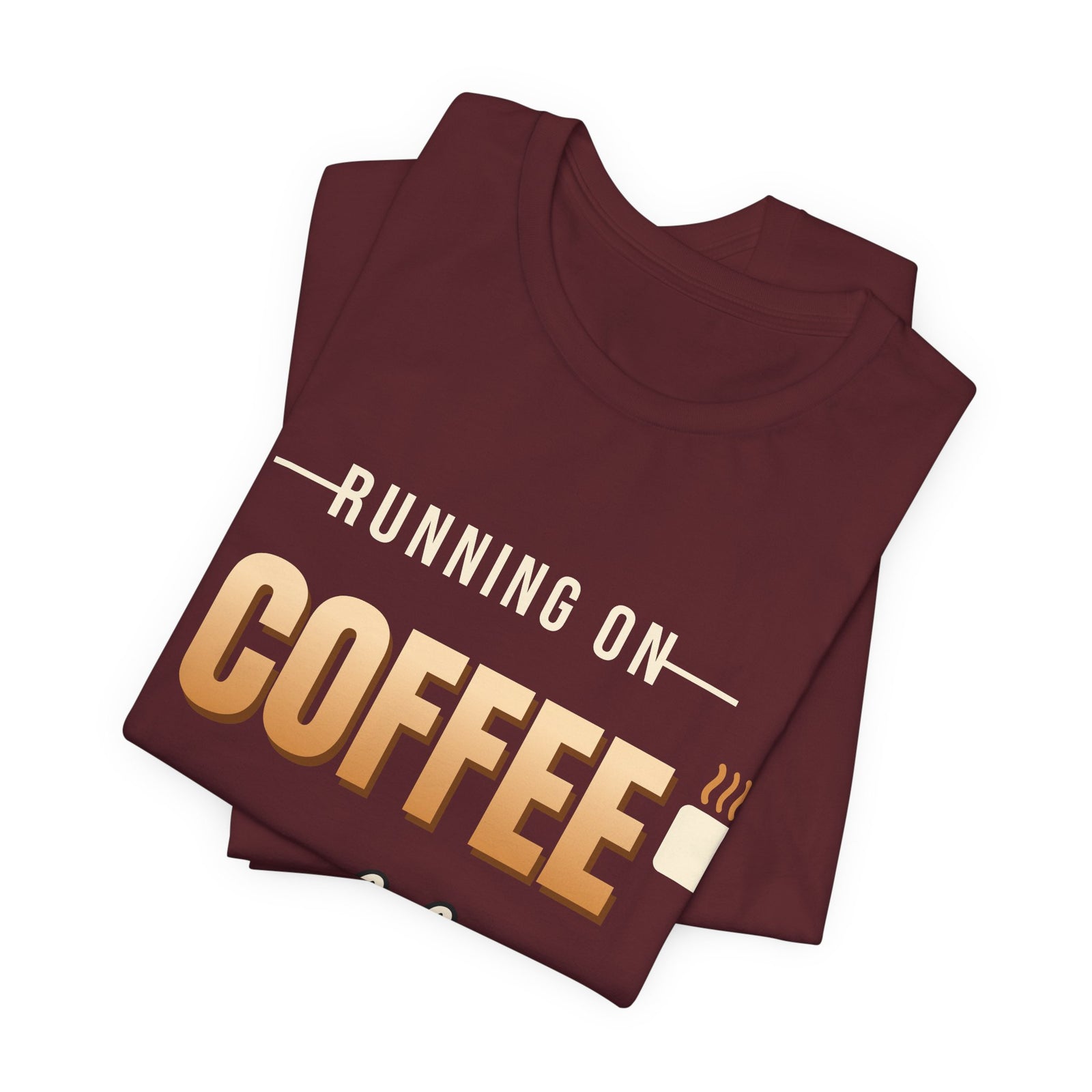 Running on Coffee & Confidence Funny T-Shirt | Retro Graphic Tee | Sarcastic Gift