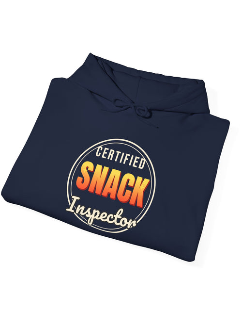 Load image into Gallery viewer, Certified Snack Inspector Funny Hoodie | Retro Graphic Hooded Sweatshirt | Sarcastic Gift
