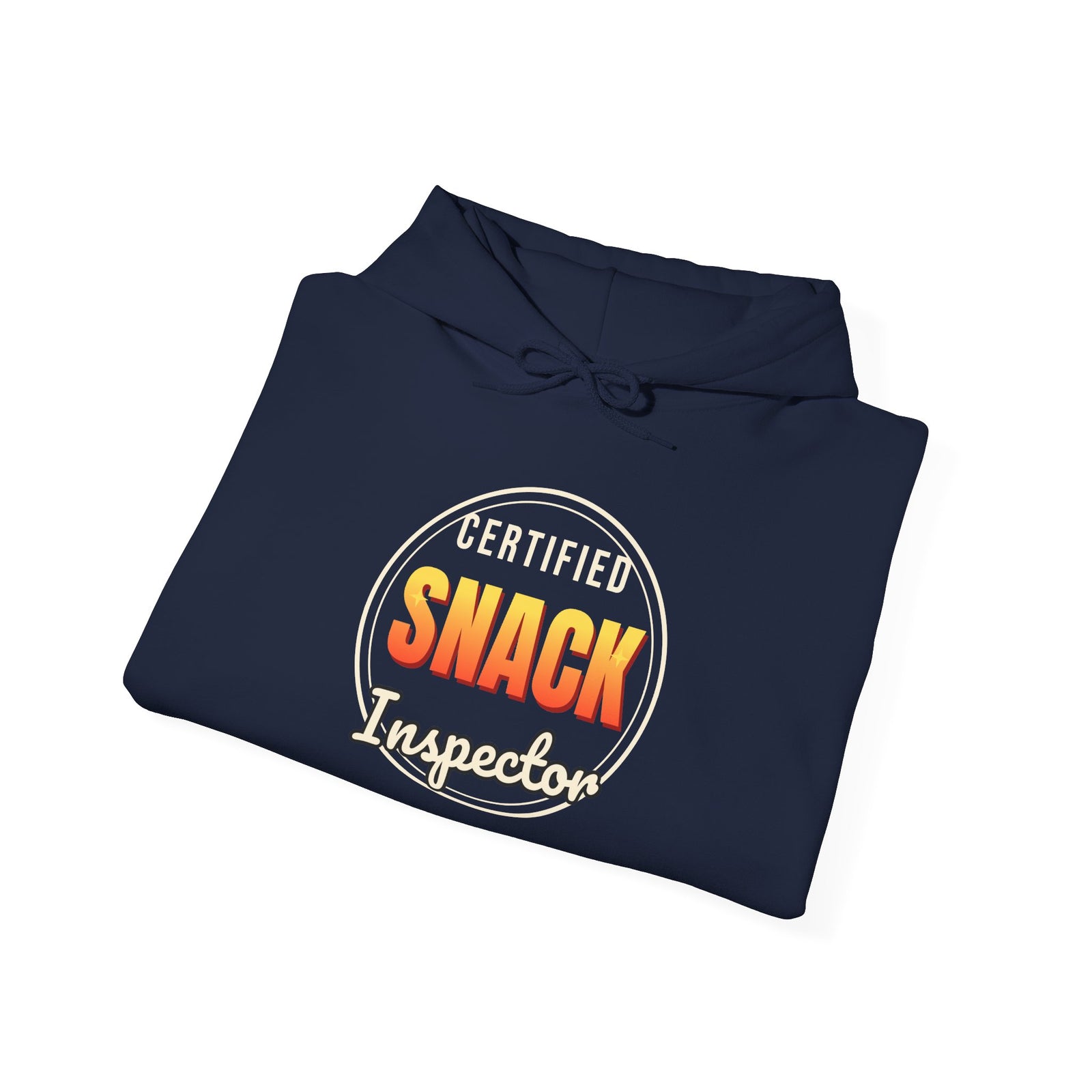 Certified Snack Inspector Funny Hoodie | Retro Graphic Hooded Sweatshirt | Sarcastic Gift