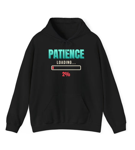Patience Loading 2% Funny Hoodie | Retro Graphic Hooded Sweatshirt | Sarcastic Gift