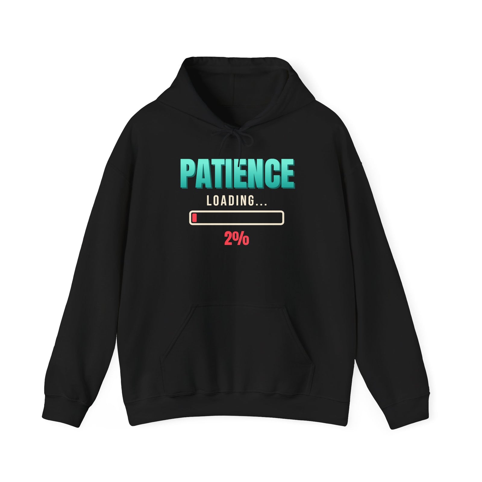 Patience Loading 2% Funny Hoodie | Retro Graphic Hooded Sweatshirt | Sarcastic Gift