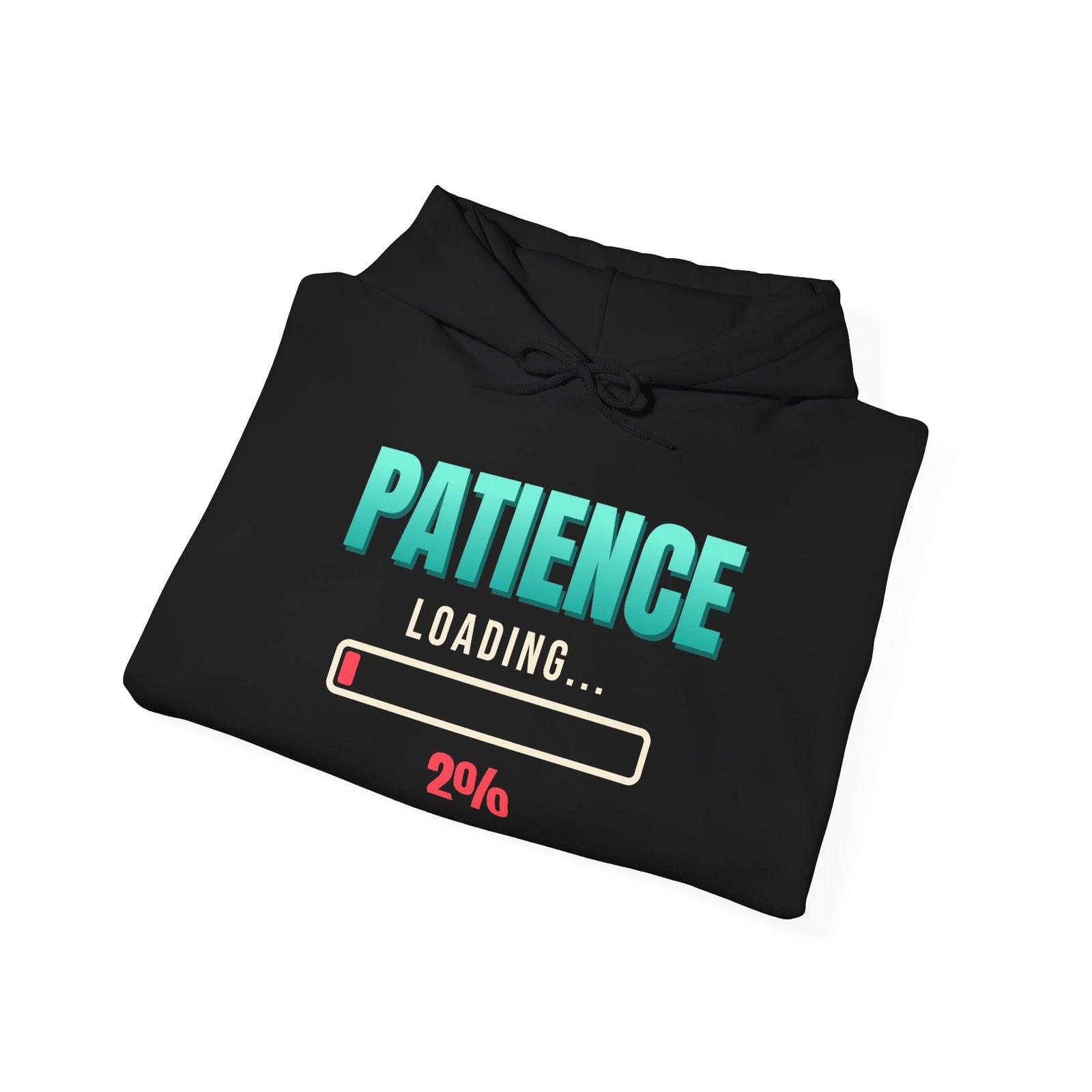 Patience Loading 2% Funny Hoodie | Retro Graphic Hooded Sweatshirt | Sarcastic Gift