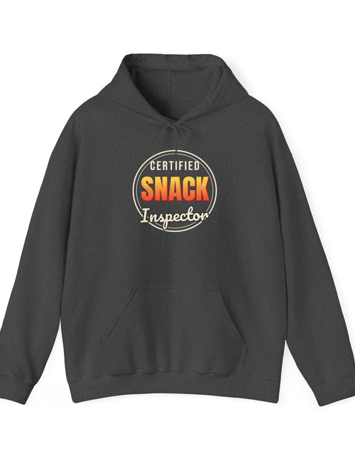 Load image into Gallery viewer, Certified Snack Inspector Funny Hoodie | Retro Graphic Hooded Sweatshirt | Sarcastic Gift
