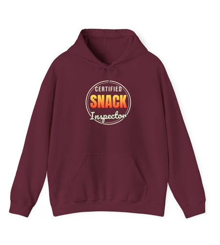 Certified Snack Inspector Funny Hoodie | Retro Graphic Hooded Sweatshirt | Sarcastic Gift