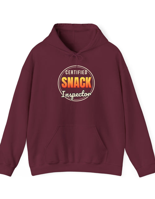Load image into Gallery viewer, Certified Snack Inspector Funny Hoodie | Retro Graphic Hooded Sweatshirt | Sarcastic Gift
