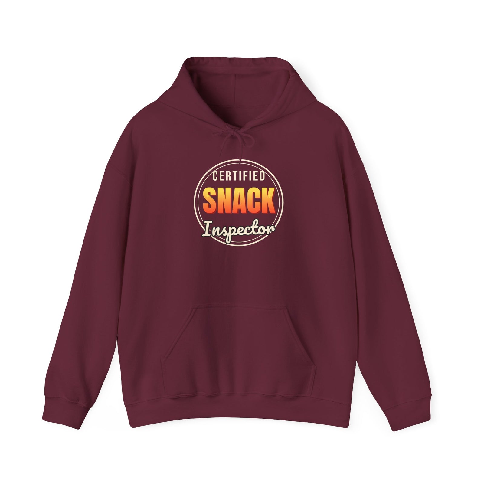 Certified Snack Inspector Funny Hoodie | Retro Graphic Hooded Sweatshirt | Sarcastic Gift