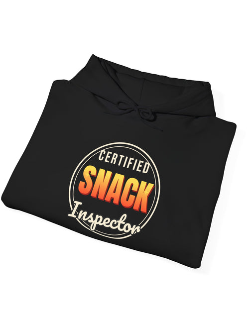 Load image into Gallery viewer, Certified Snack Inspector Funny Hoodie | Retro Graphic Hooded Sweatshirt | Sarcastic Gift
