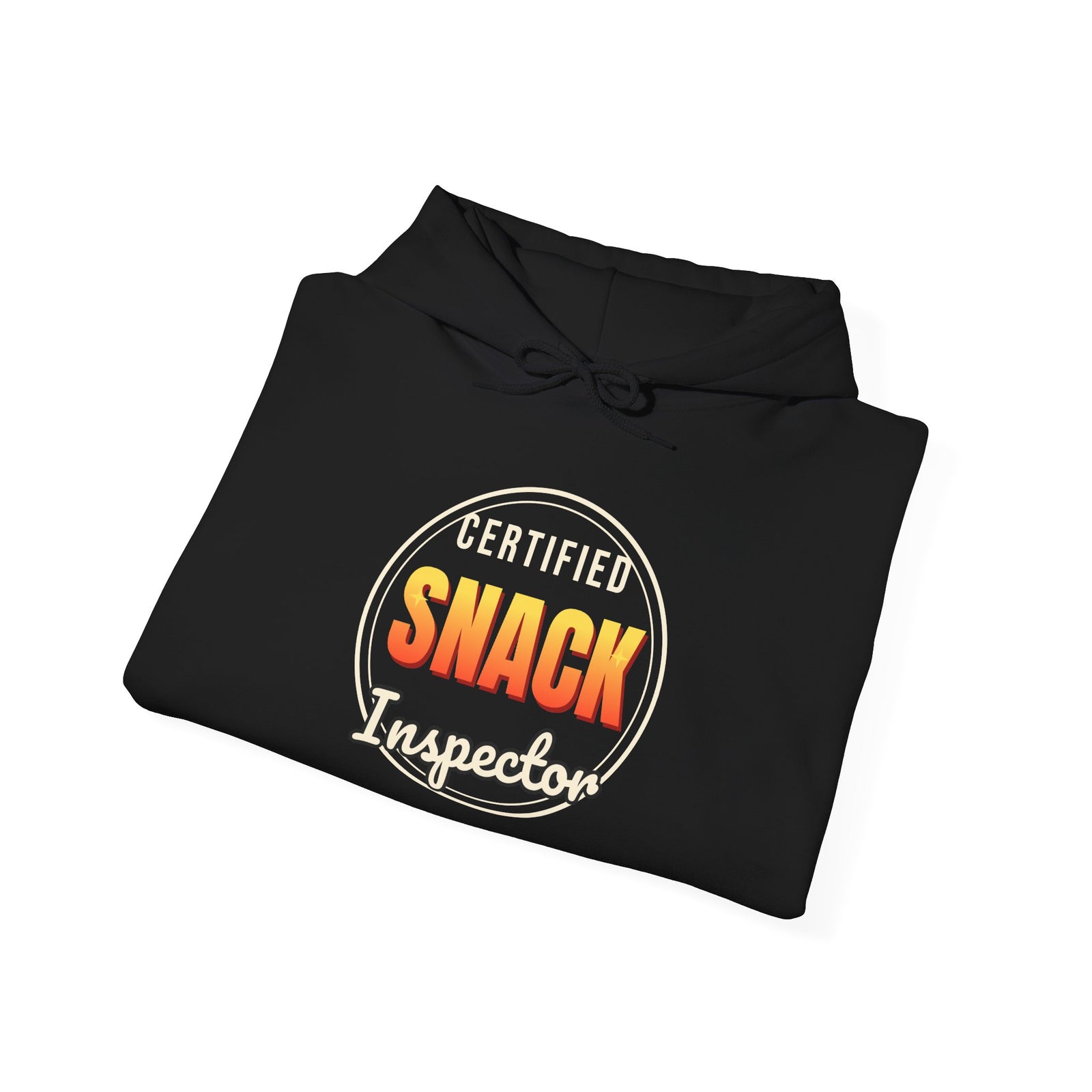 Certified Snack Inspector Funny Hoodie | Retro Graphic Hooded Sweatshirt | Sarcastic Gift