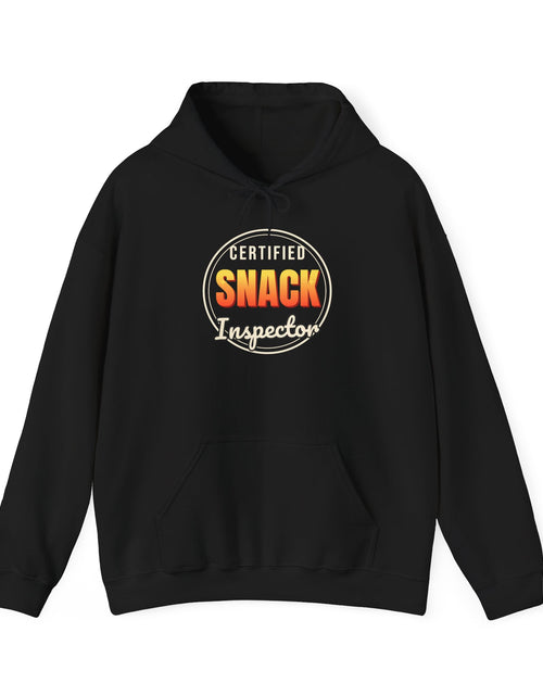 Load image into Gallery viewer, Certified Snack Inspector Funny Hoodie | Retro Graphic Hooded Sweatshirt | Sarcastic Gift
