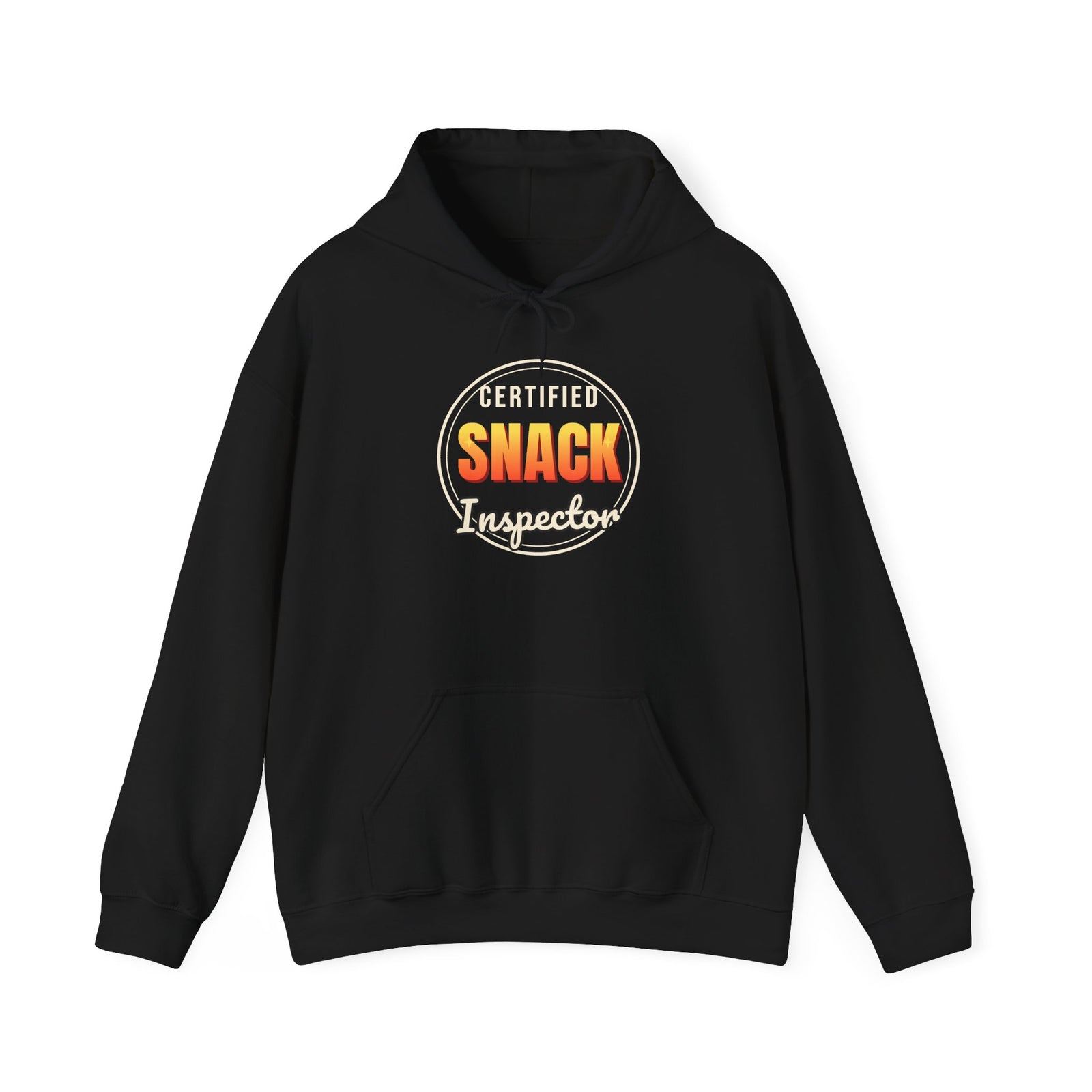 Certified Snack Inspector Funny Hoodie | Retro Graphic Hooded Sweatshirt | Sarcastic Gift