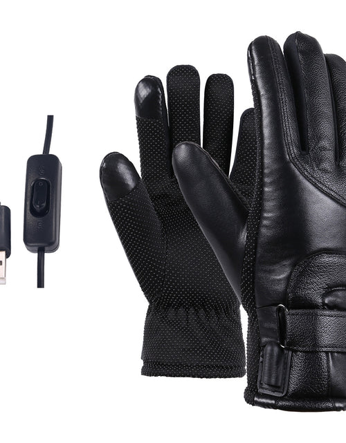 Load image into Gallery viewer, Winter Electric Heated Gloves Windproof Cycling Warm Heating Touch Screen Skiing Gloves

