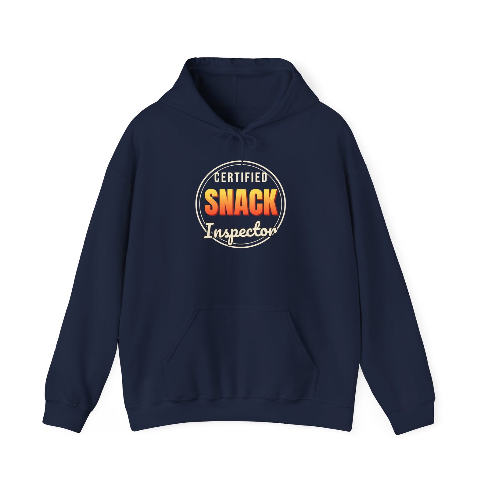 Certified Snack Inspector Funny Hoodie | Retro Graphic Hooded Sweatshirt | Sarcastic Gift