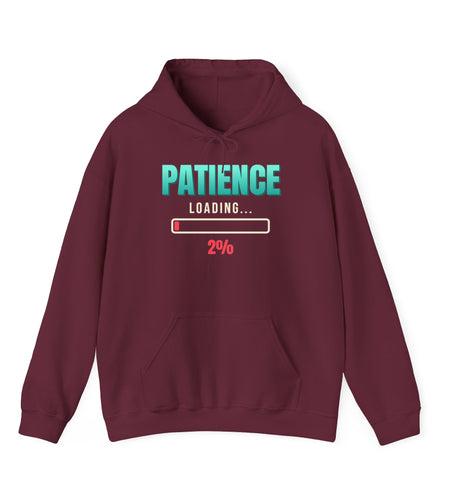 Patience Loading 2% Funny Hoodie | Retro Graphic Hooded Sweatshirt | Sarcastic Gift