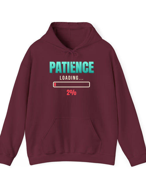 Load image into Gallery viewer, Patience Loading 2% Funny Hoodie | Retro Graphic Hooded Sweatshirt | Sarcastic Gift
