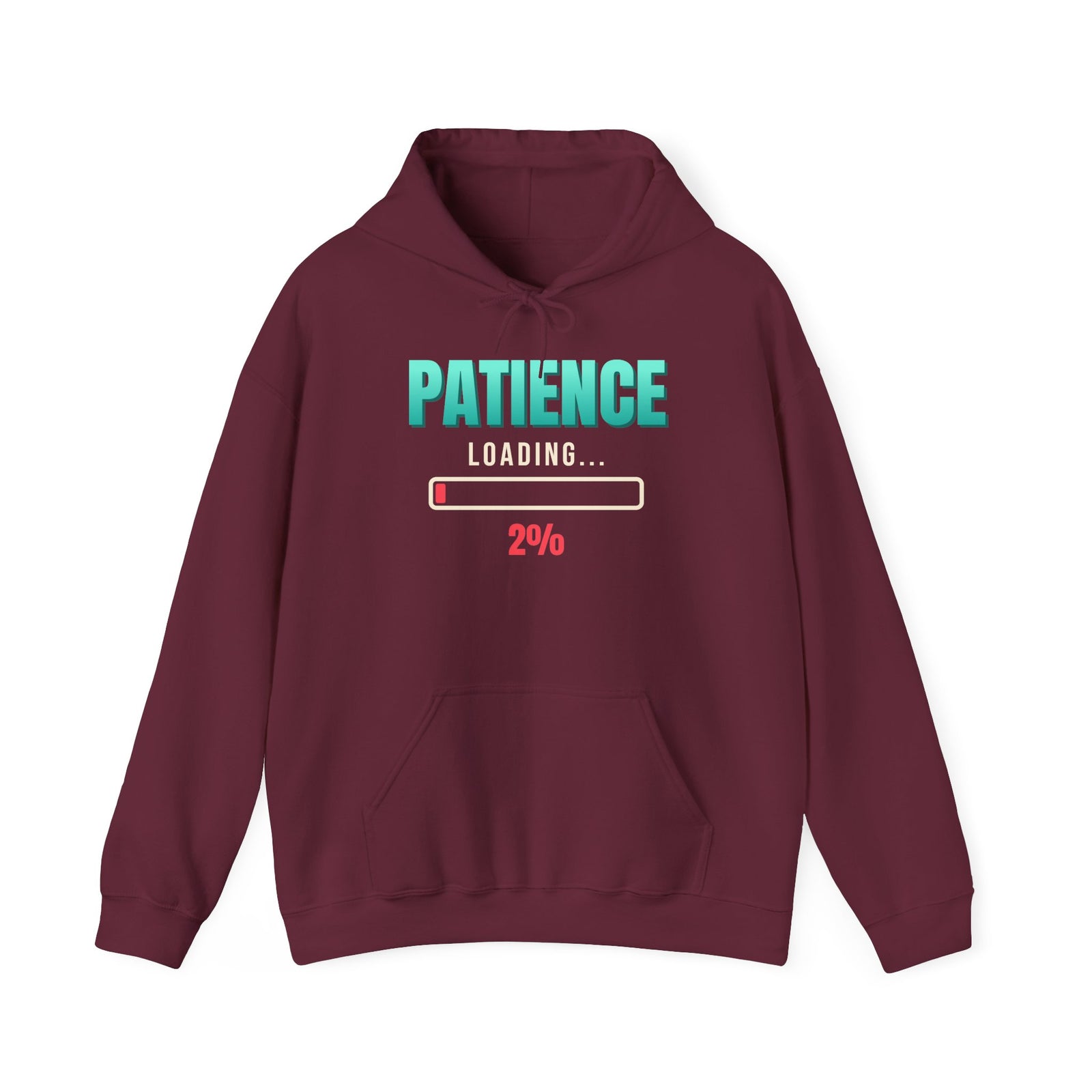 Patience Loading 2% Funny Hoodie | Retro Graphic Hooded Sweatshirt | Sarcastic Gift