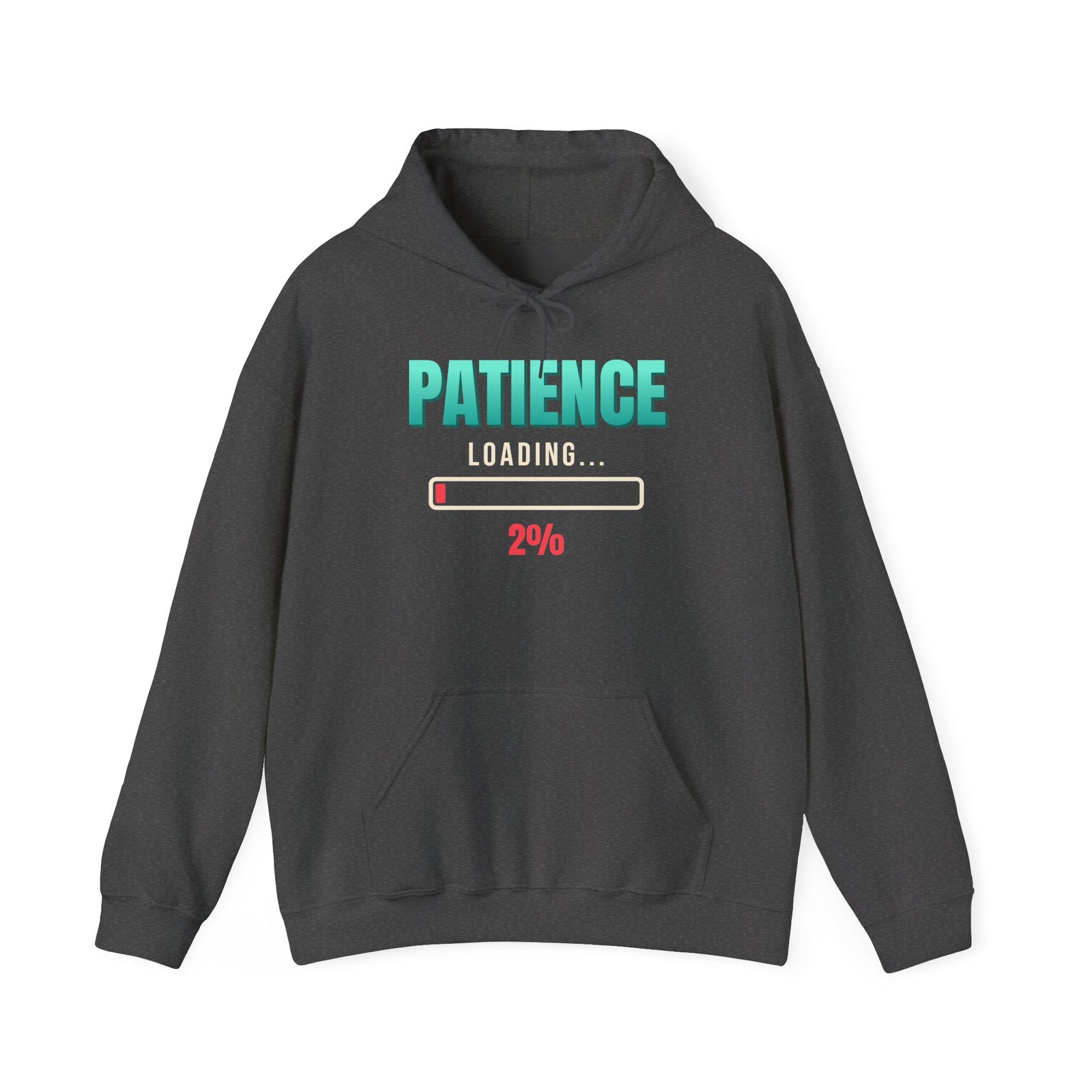 Patience Loading 2% Funny Hoodie | Retro Graphic Hooded Sweatshirt | Sarcastic Gift
