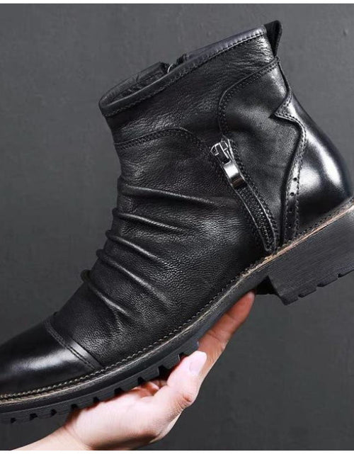 Load image into Gallery viewer, Leather shoes for men cowboy shoes Martin boots
