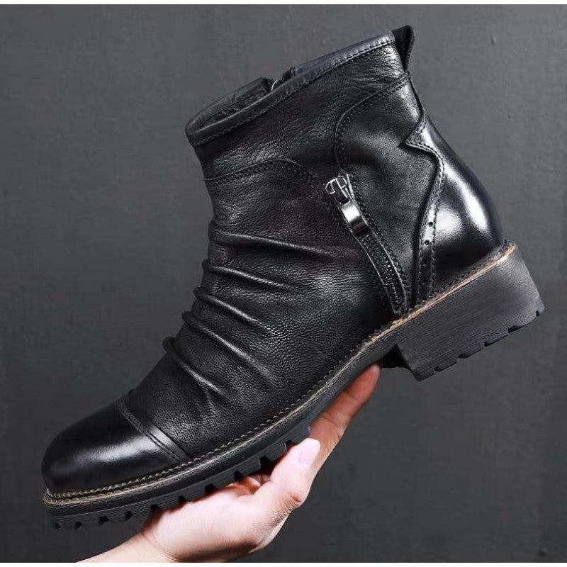 Leather shoes for men cowboy shoes Martin boots
