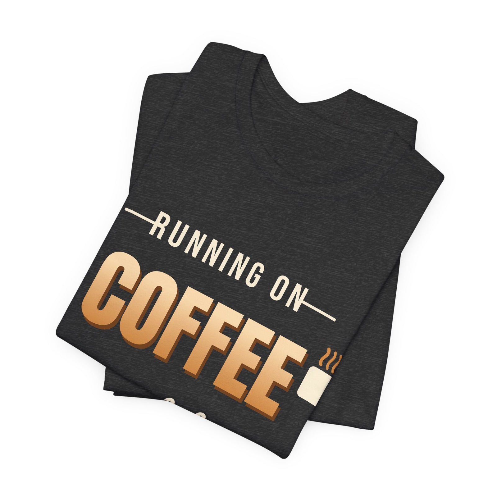 Running on Coffee & Confidence Funny T-Shirt | Retro Graphic Tee | Sarcastic Gift