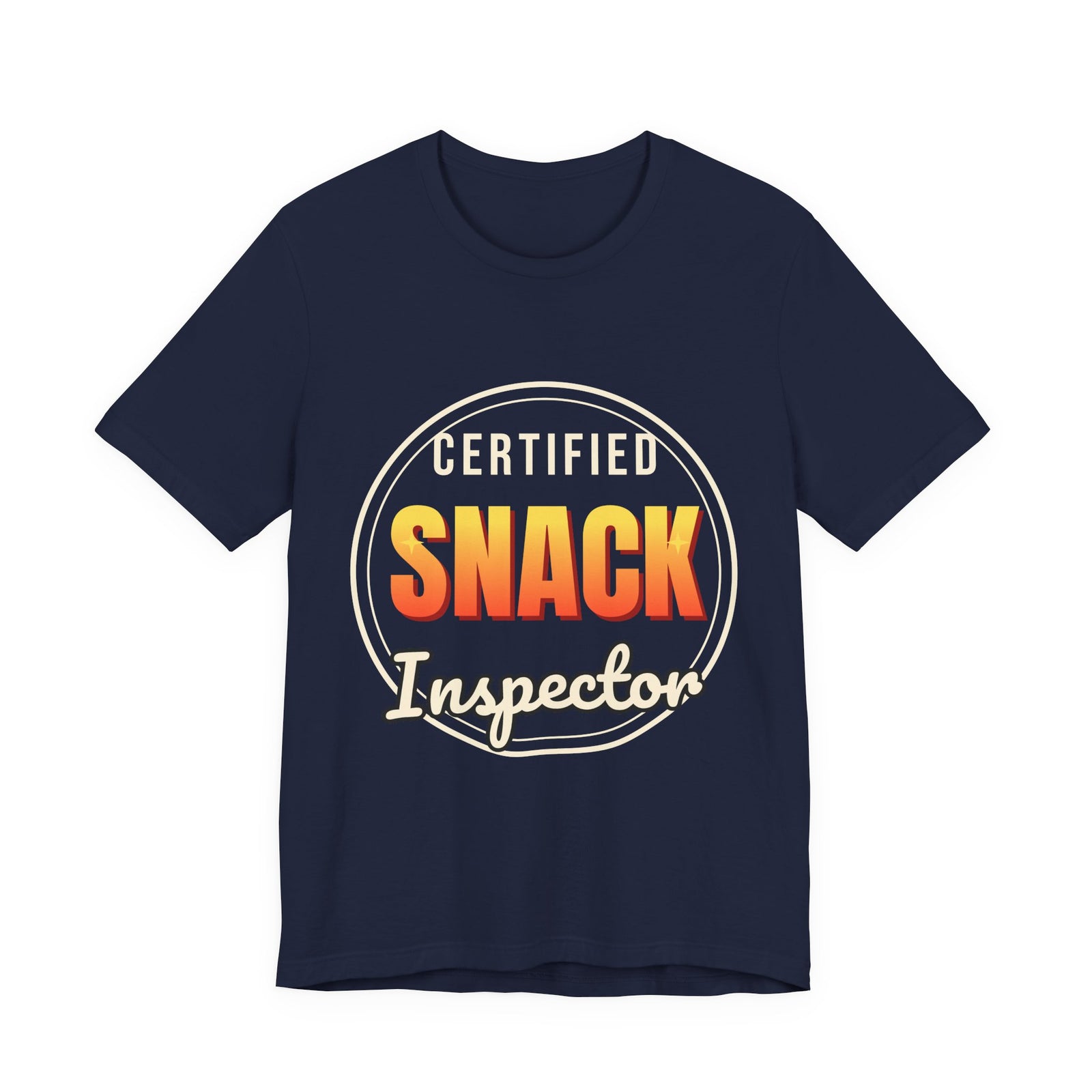 Certified Snack Inspector Funny T-Shirt | Retro Graphic Tee | Sarcastic Gift