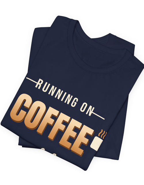 Load image into Gallery viewer, Running on Coffee &amp; Confidence Funny T-Shirt | Retro Graphic Tee | Sarcastic Gift
