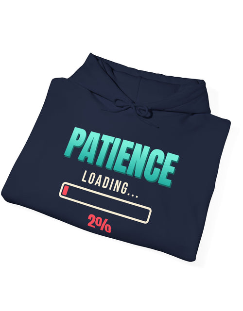 Load image into Gallery viewer, Patience Loading 2% Funny Hoodie | Retro Graphic Hooded Sweatshirt | Sarcastic Gift
