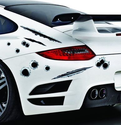 Load image into Gallery viewer, Simulation Bullet Hole Car Sticker, Car Bullet Hole Crack Car Sticker
