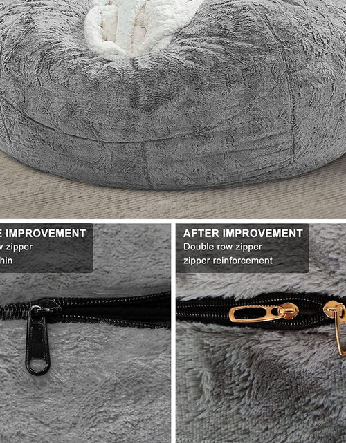 Load image into Gallery viewer, Bag Chair Coverit Was Only A Cover, Not A Full Bean Bag Chair Cushion,Big Round Soft Fluffy PV Velvet Sofa Bed Cover, Living Room Furniture,  Lazy Sofa Bed Cover,5ft Black
