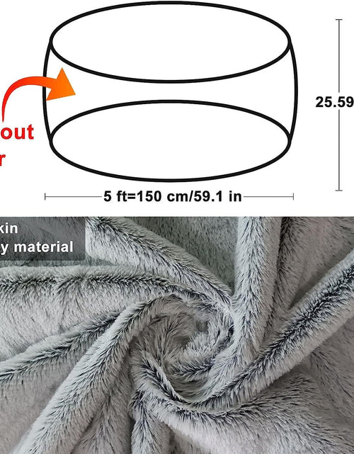 Load image into Gallery viewer, Bag Chair Coverit Was Only A Cover, Not A Full Bean Bag Chair Cushion,Big Round Soft Fluffy PV Velvet Sofa Bed Cover, Living Room Furniture,  Lazy Sofa Bed Cover,5ft Black
