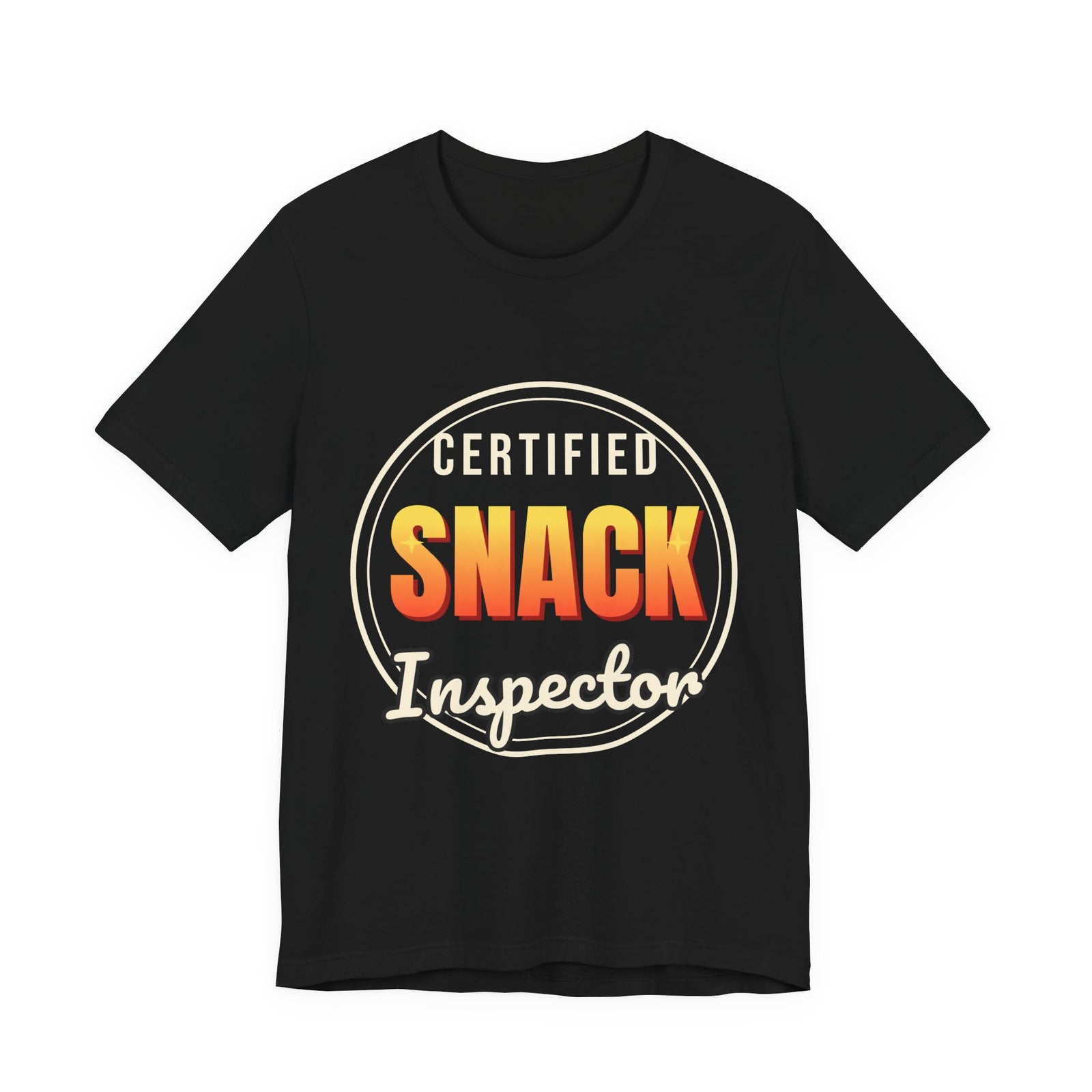Certified Snack Inspector Funny T-Shirt | Retro Graphic Tee | Sarcastic Gift