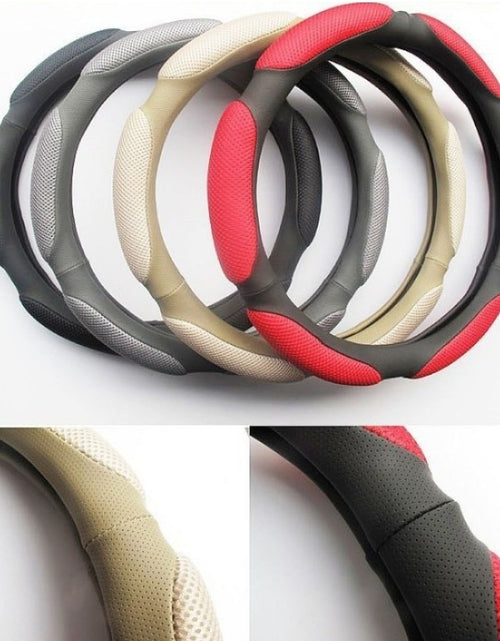 Load image into Gallery viewer, PU leather steering wheel cover
