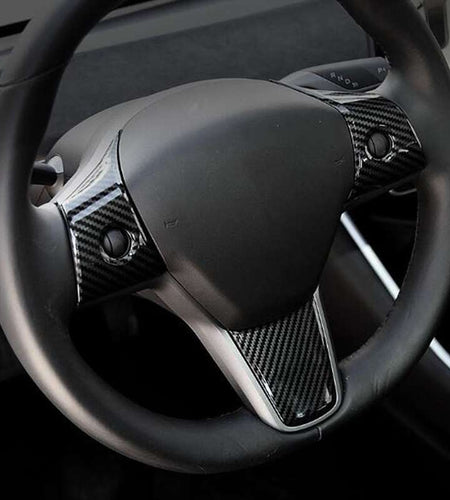 3 Pcs Set Car Steering Wheel Decoration For Tesla Model 3 With Logo