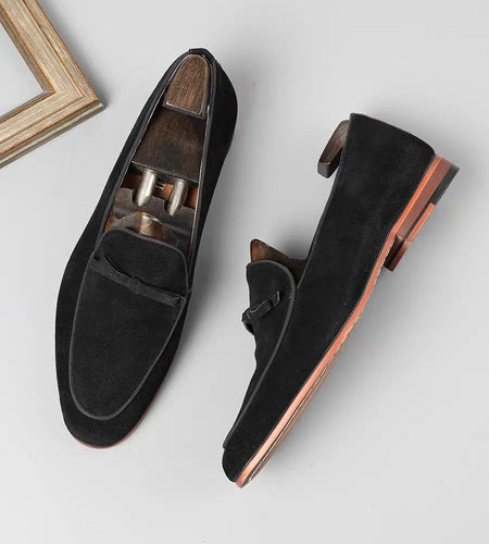 Suede Leather Business Casual Leather Shoes Slip-on Breathable British Style
