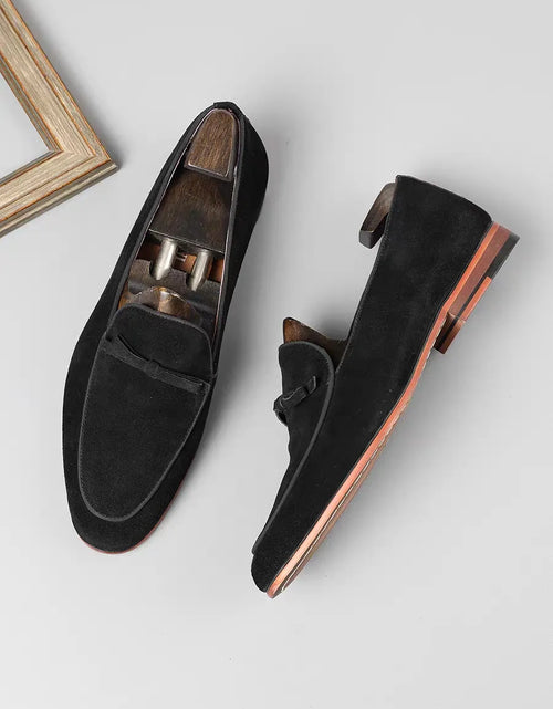 Load image into Gallery viewer, Suede Leather Business Casual Leather Shoes Slip-on Breathable British Style

