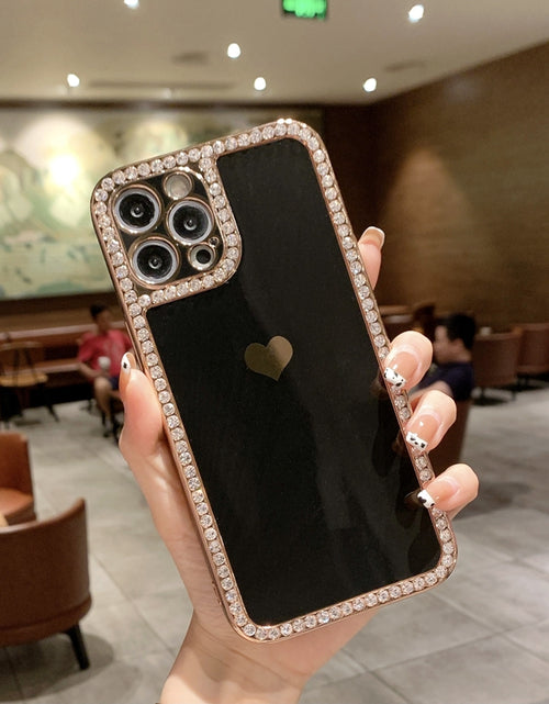 Load image into Gallery viewer, Phone Case Accessories Love Crystal Diamond Edge Electroplating Protective Cover
