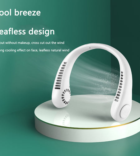 Hanging Neck Fan Portable Cooling Fan USB Leafless 360 Degree Neckband Fan 78 Surround Air Outlets 4000Mah Rechargeable