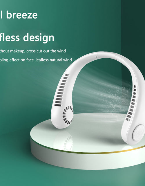 Load image into Gallery viewer, Hanging Neck Fan Portable Cooling Fan USB Leafless 360 Degree Neckband Fan 78 Surround Air Outlets 4000Mah Rechargeable
