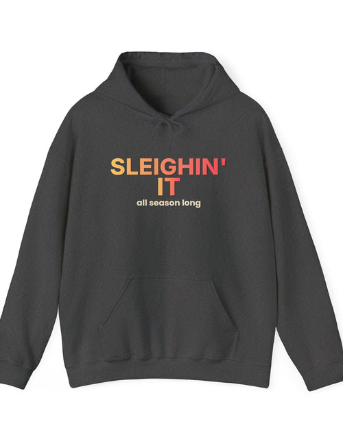 Load image into Gallery viewer, Sleighin' It Funny Christmas Hoodie | Holiday Party Hooded Sweatshirt | Gift
