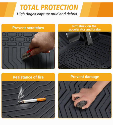 All Weather Car Floor Mats For 2014-2021 Tundra Double Cab Crew Max Cab