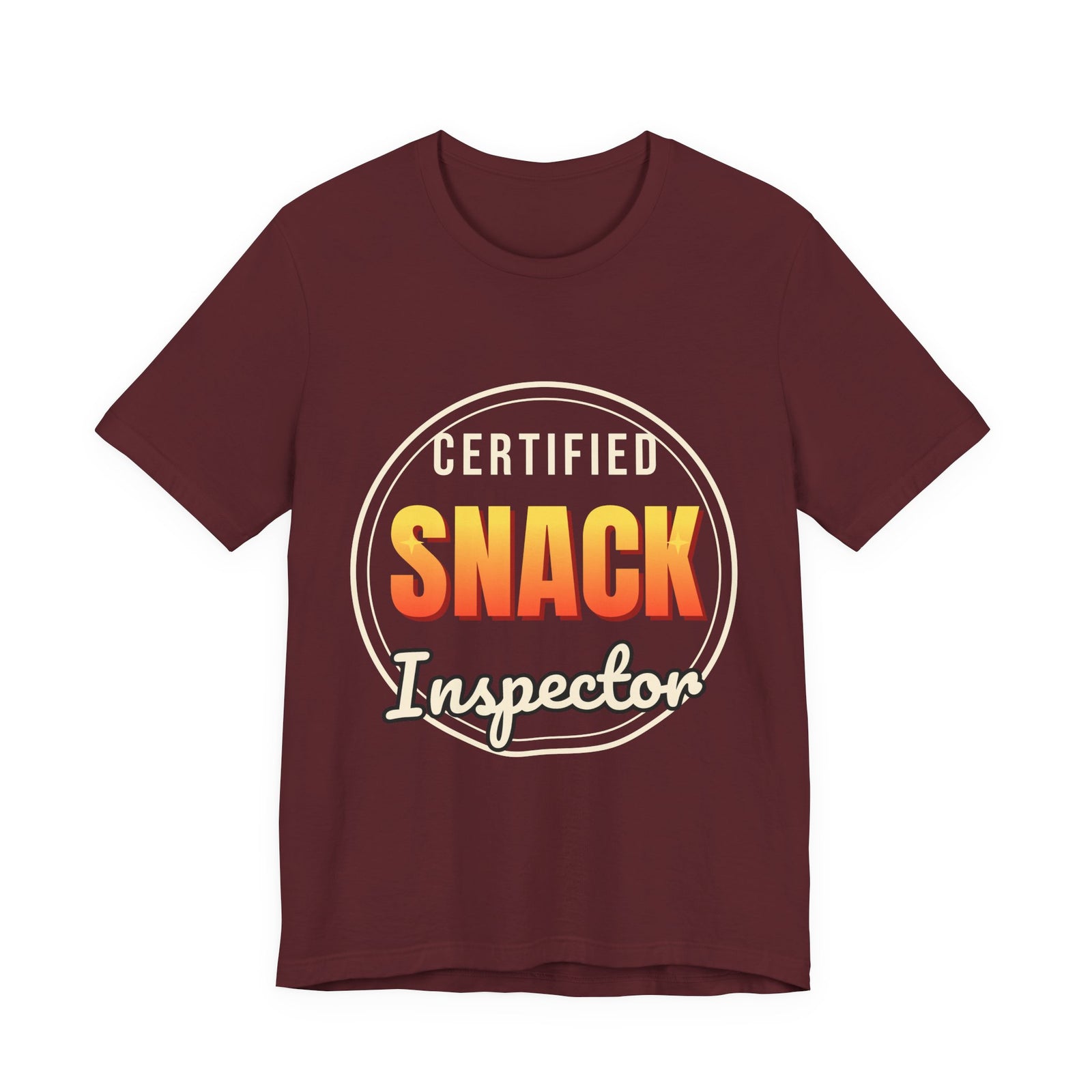 Certified Snack Inspector Funny T-Shirt | Retro Graphic Tee | Sarcastic Gift