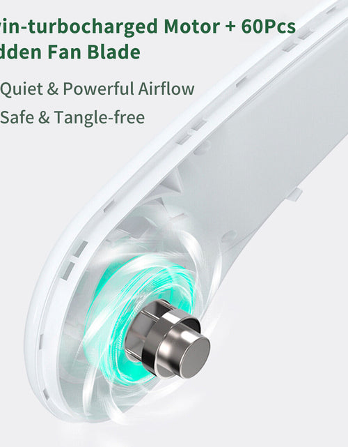 Load image into Gallery viewer, Hanging Neck Fan Portable Cooling Fan USB Leafless 360 Degree Neckband Fan 78 Surround Air Outlets 4000Mah Rechargeable
