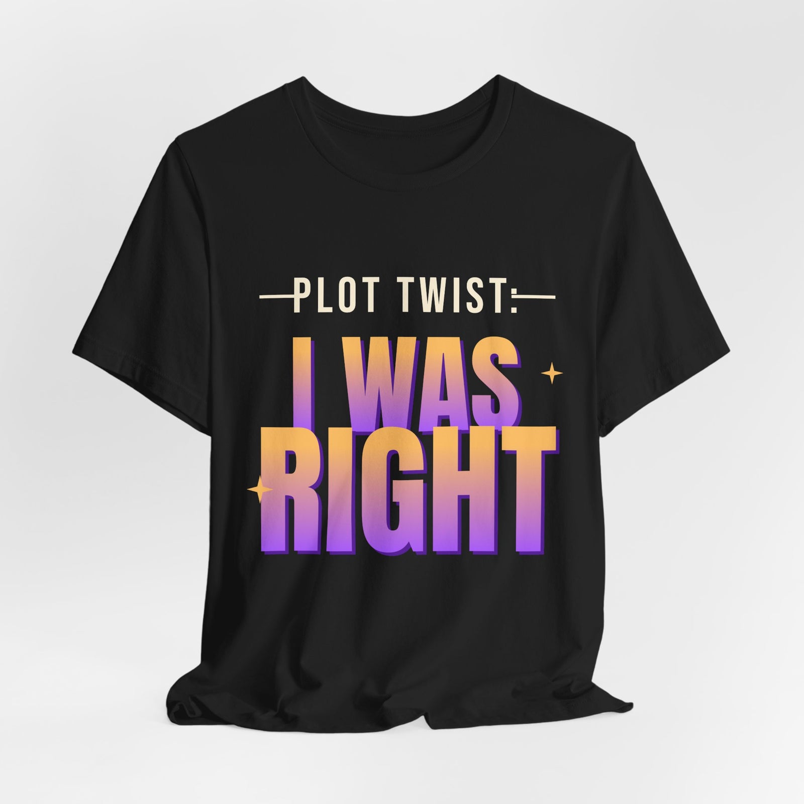 Plot Twist: I Was Right Funny T-Shirt | Retro Graphic Tee | Sarcastic Gift