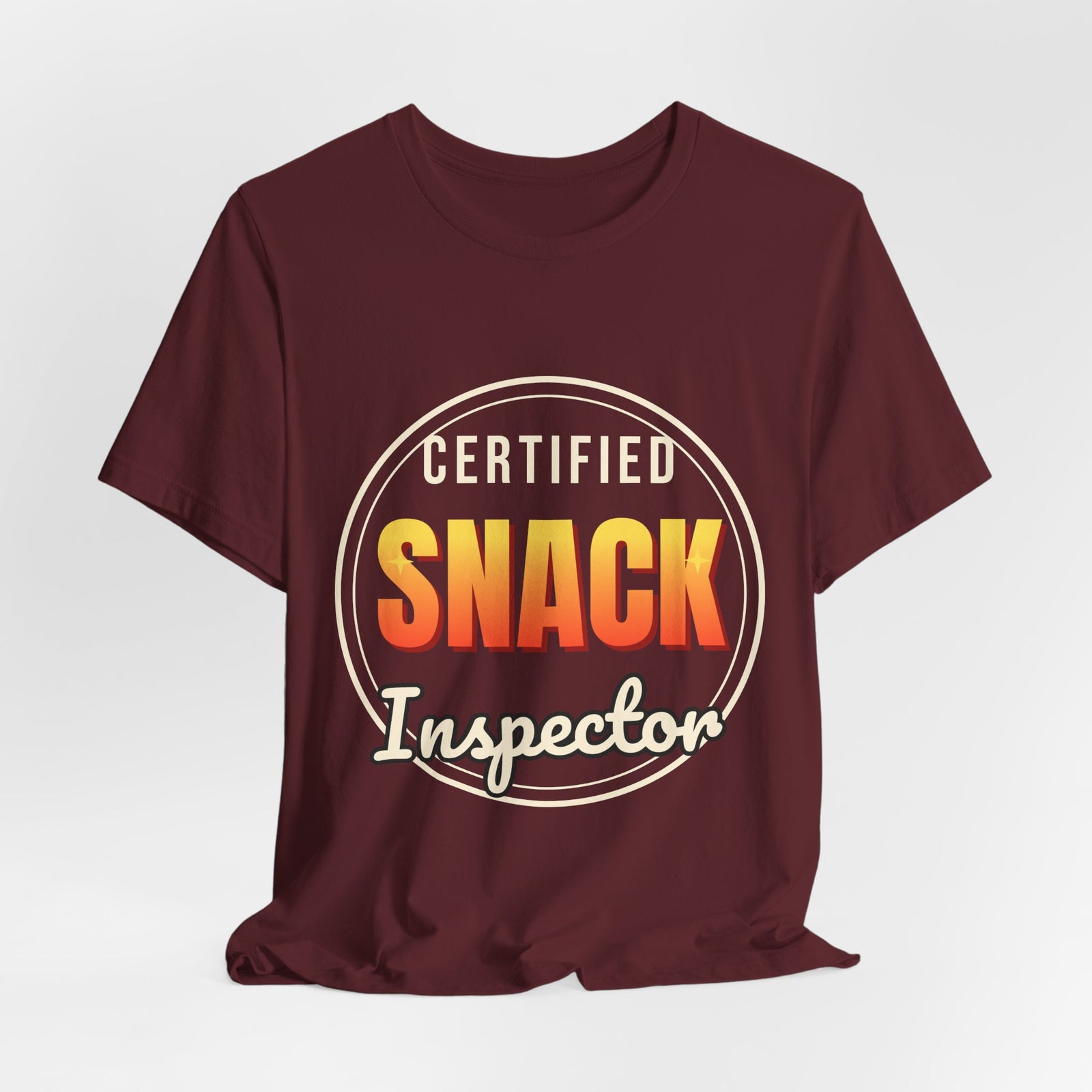 Certified Snack Inspector Funny T-Shirt | Retro Graphic Tee | Sarcastic Gift
