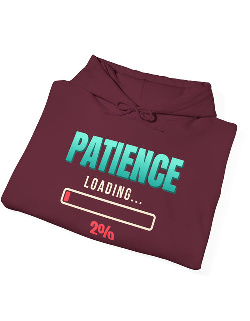 Load image into Gallery viewer, Patience Loading 2% Funny Hoodie | Retro Graphic Hooded Sweatshirt | Sarcastic Gift
