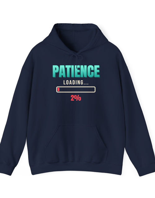 Load image into Gallery viewer, Patience Loading 2% Funny Hoodie | Retro Graphic Hooded Sweatshirt | Sarcastic Gift
