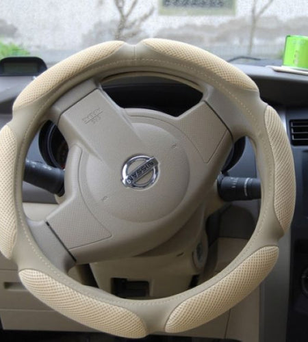 PU leather steering wheel cover