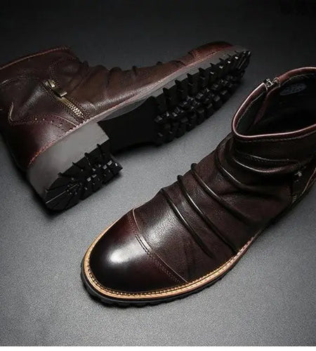 Leather shoes for men cowboy shoes Martin boots