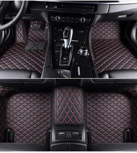 Fully Surrounded Car Leather Floor Mat Pad All Weather Protection